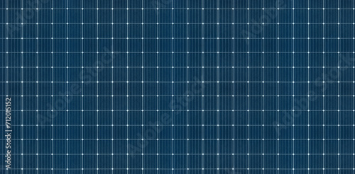 Solar panel grid seamless pattern texture wide background. Sun electric generation, blue solar phtovoltaic cell graphic resource. Alternative energy source. photo