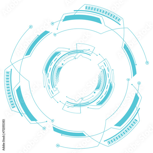 Circle technology elements set. Futuristic hud interface concept.Blue overlay style. サークルテクノロジー要素セット。 未来的な hud インターフェイスのコンセプト。青いオーバーレイ スタイル。 photo
