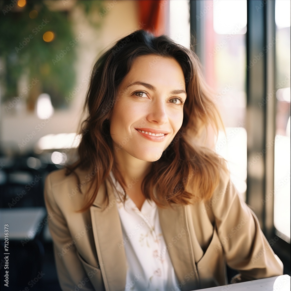 Fototapeta premium Portrait of a young woman smiling