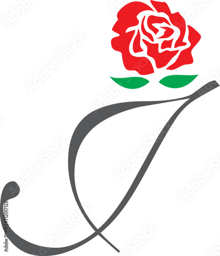 j initial rose logo , abstract j rose logo photo