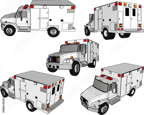 Vector sketch illustration design of fast motion ambulance car taking patient to hospital