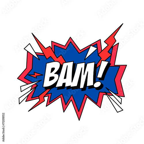 Cartoon flat Halftone bam illustration vector 