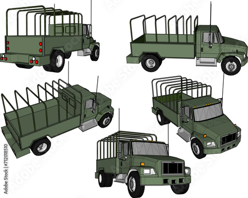 Vector sketch illustration design of war car transporting soldiers to the forest 