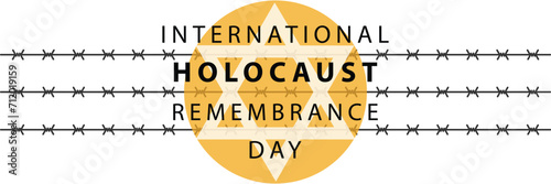 International Holocaust Remembrance Day vector. Star of David . January 27. Important day