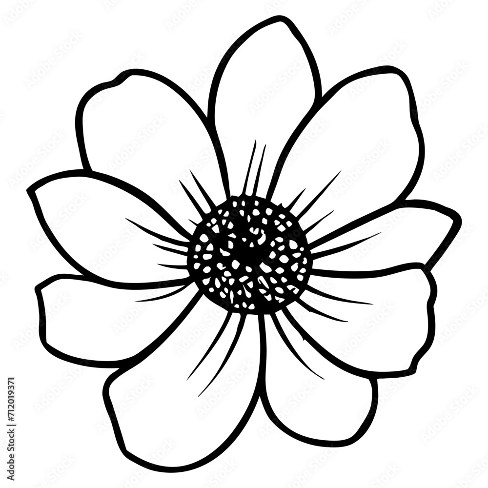 Hand drawn simple flower illustration Hand drawn simple flower illustration