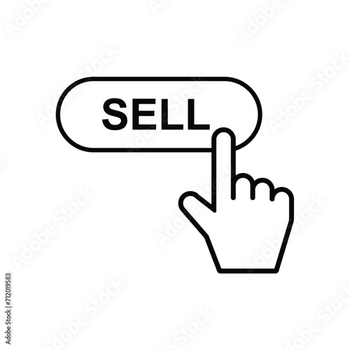 sell button click icon vector