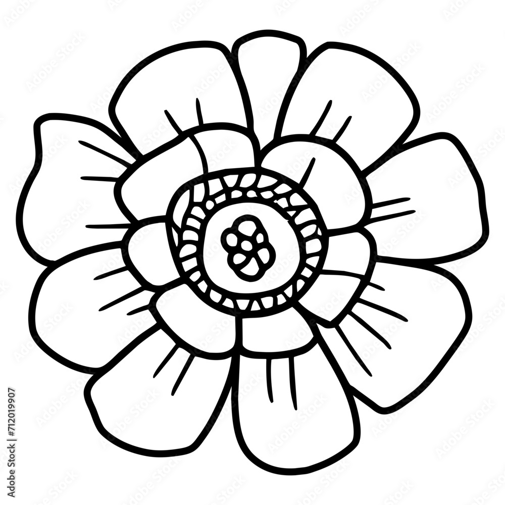 Hand drawn simple flower illustration Hand drawn simple flower illustration