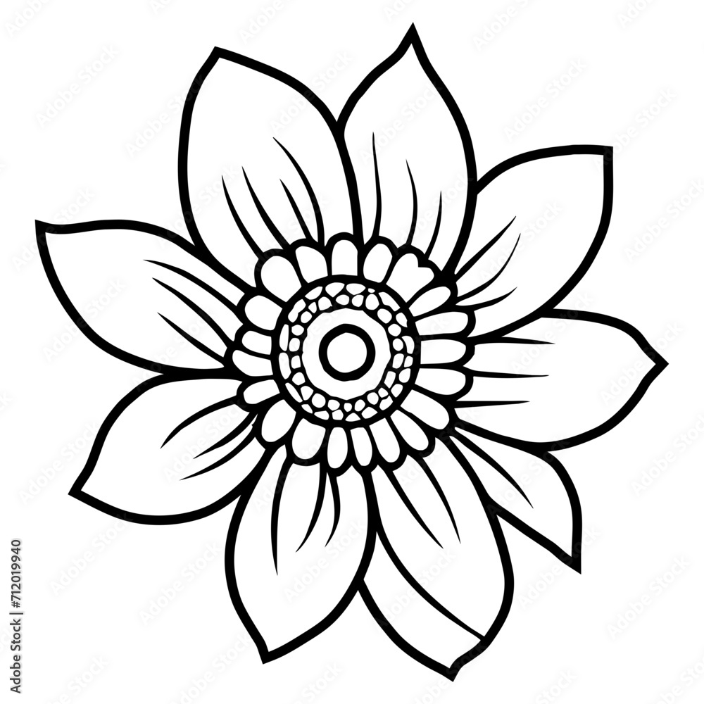Hand drawn simple flower illustration Hand drawn simple flower illustration