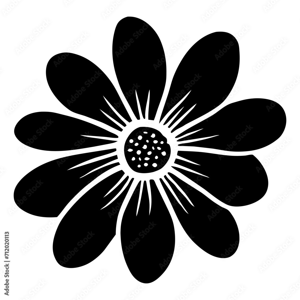 Hand drawn simple flower illustration Hand drawn simple flower illustration