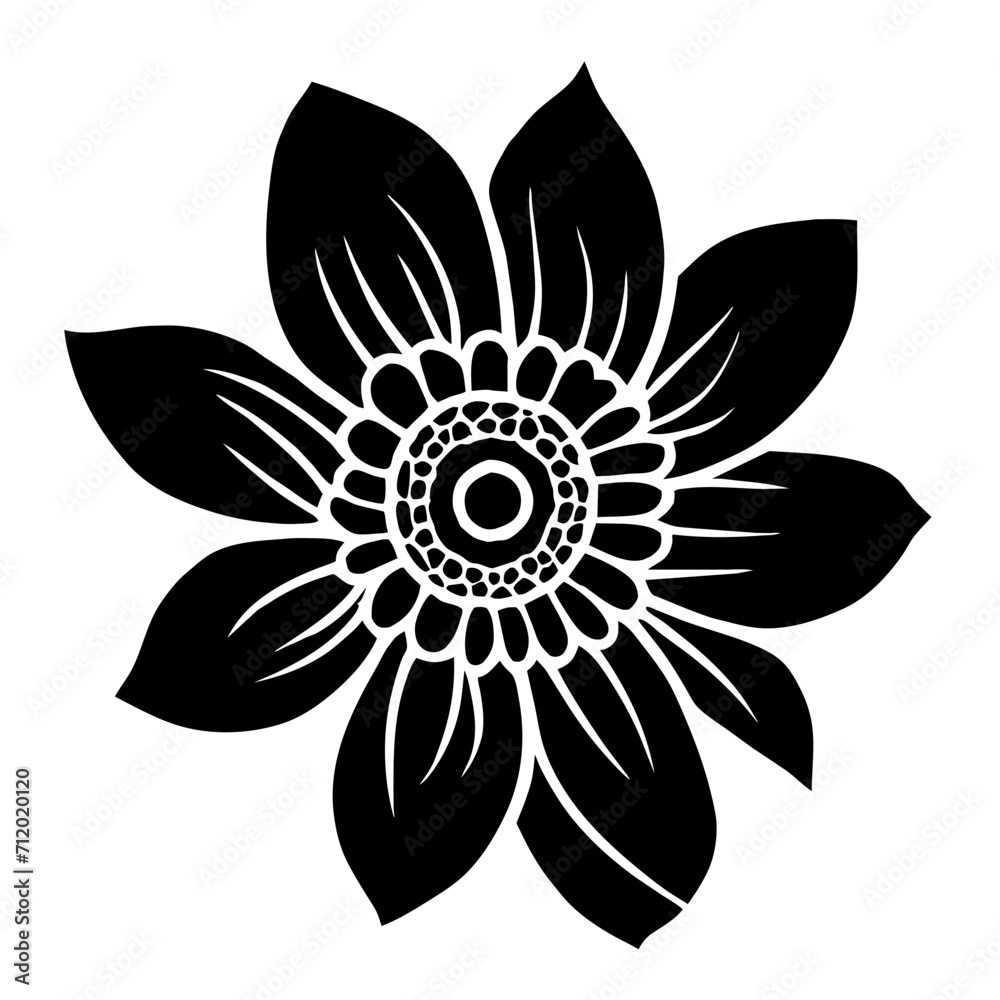 Hand drawn simple flower illustration Hand drawn simple flower illustration