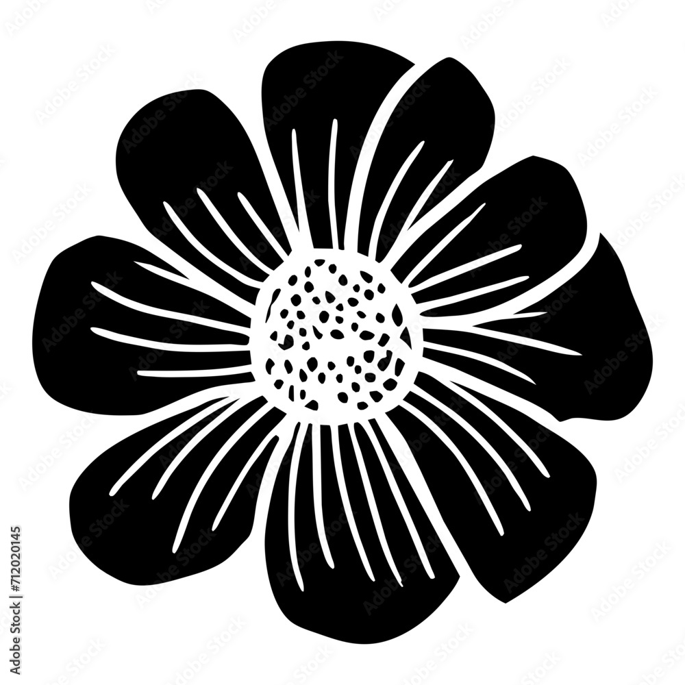 Hand drawn simple flower illustration Hand drawn simple flower illustration