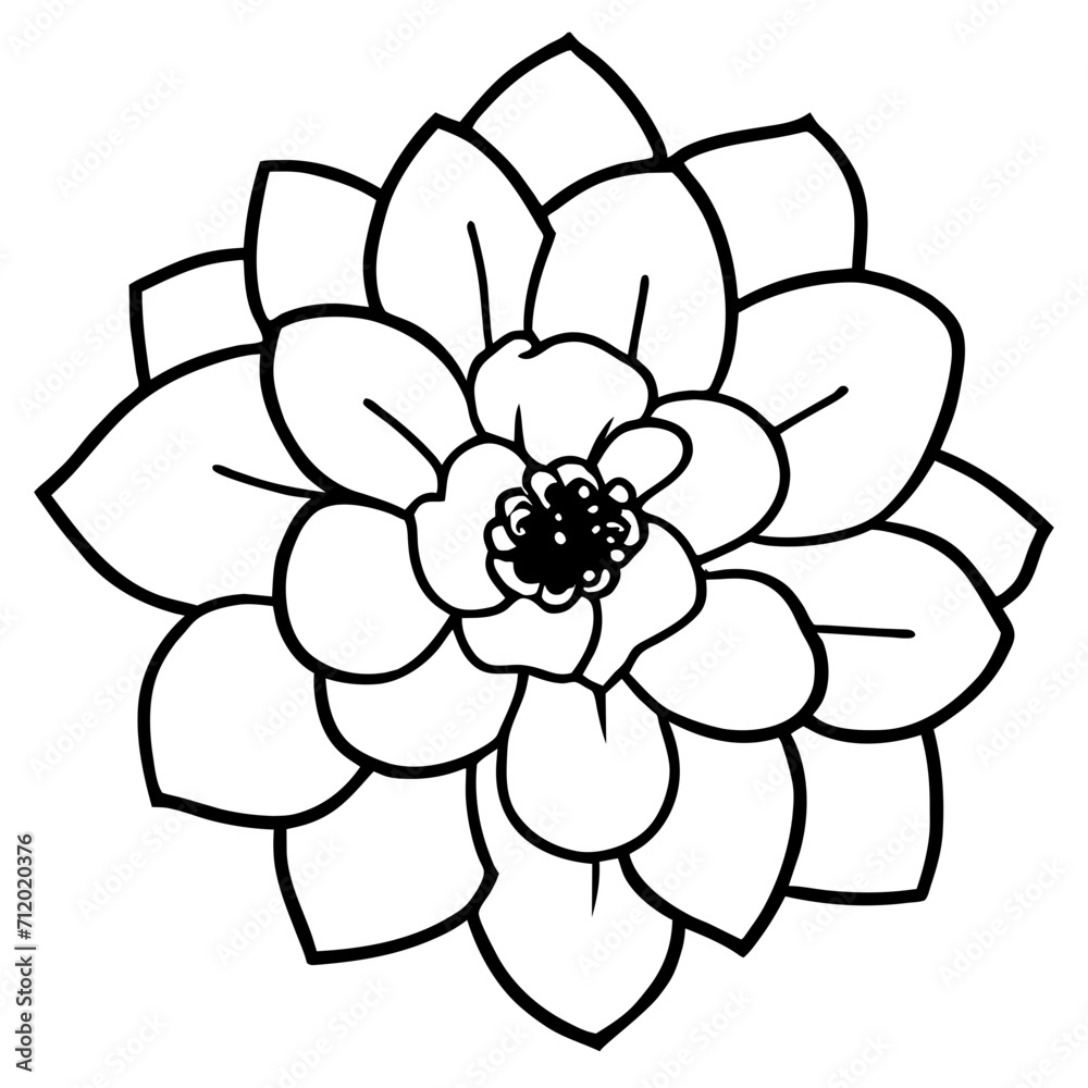 Hand drawn simple flower illustration Hand drawn simple flower illustration