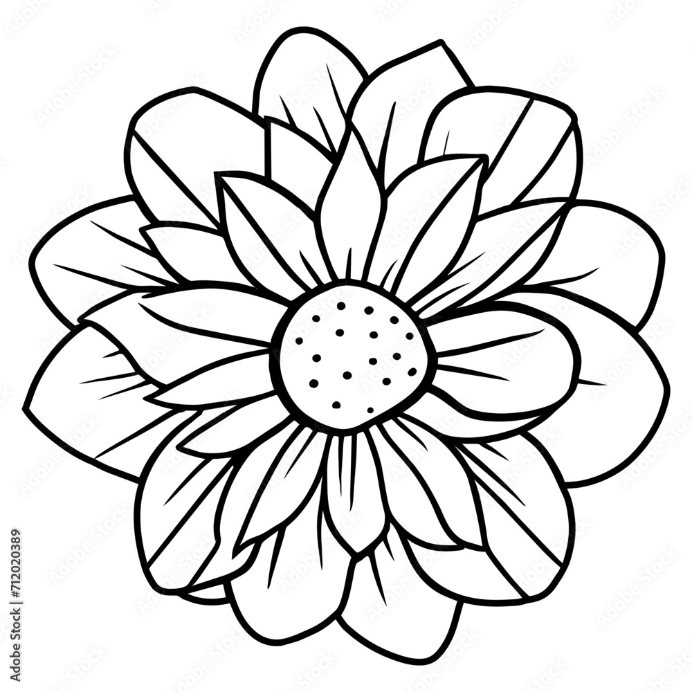 Hand drawn simple flower illustration Hand drawn simple flower illustration