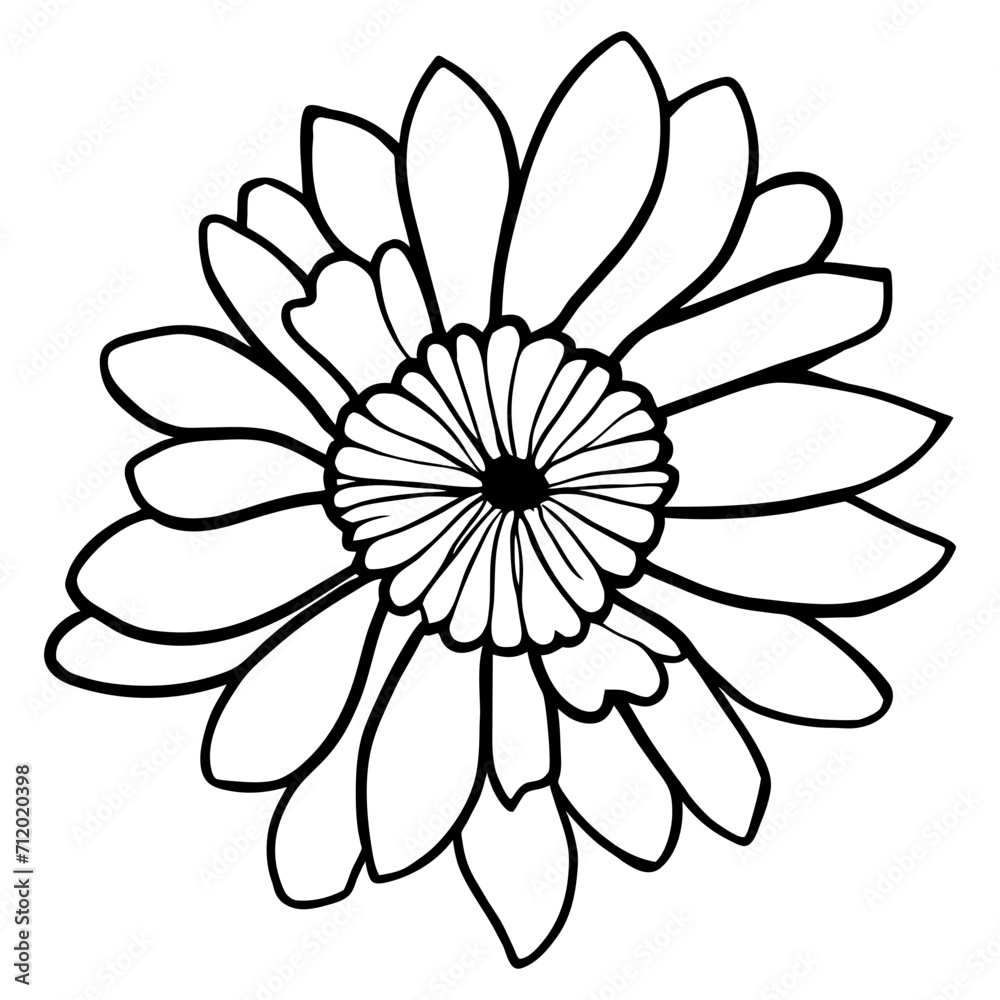 Hand drawn simple flower illustration Hand drawn simple flower illustration