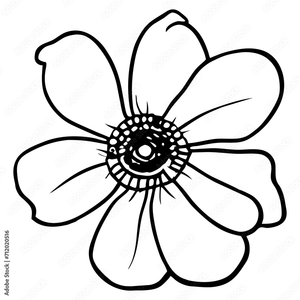 Hand drawn simple flower illustration Hand drawn simple flower illustration