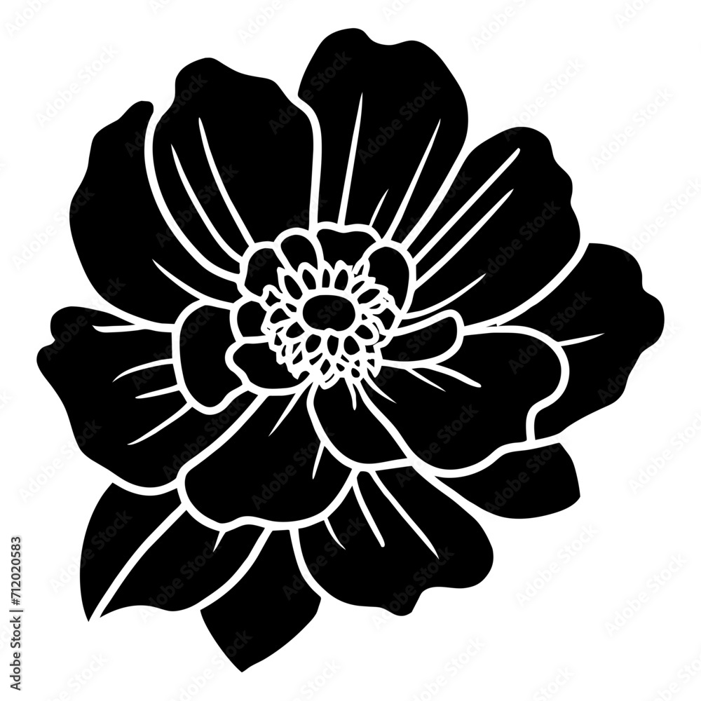 Hand drawn simple flower illustration