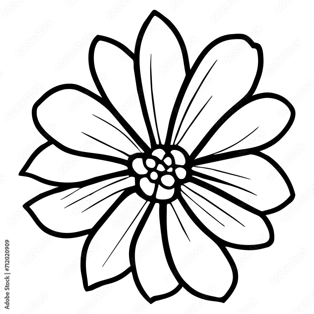 Hand drawn simple flower illustration Hand drawn simple flower illustration
