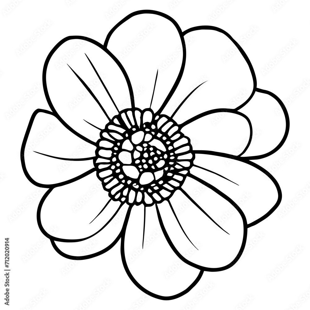 Hand drawn simple flower illustration