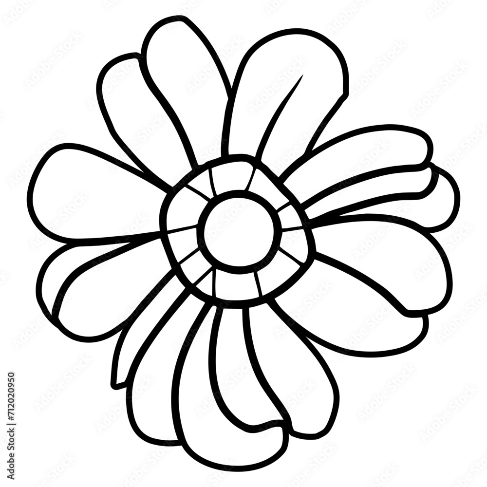 Hand drawn simple flower illustration Hand drawn simple flower illustration