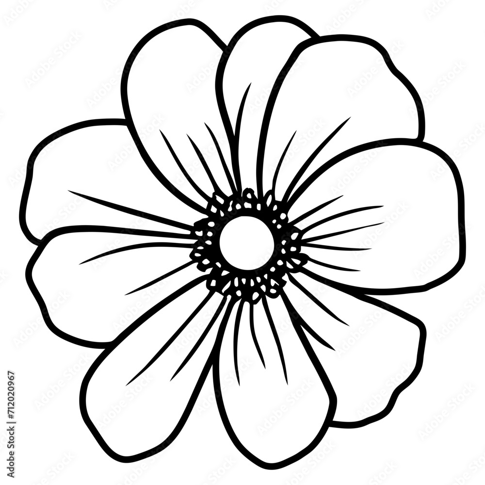 Hand drawn simple flower illustration Hand drawn simple flower illustration