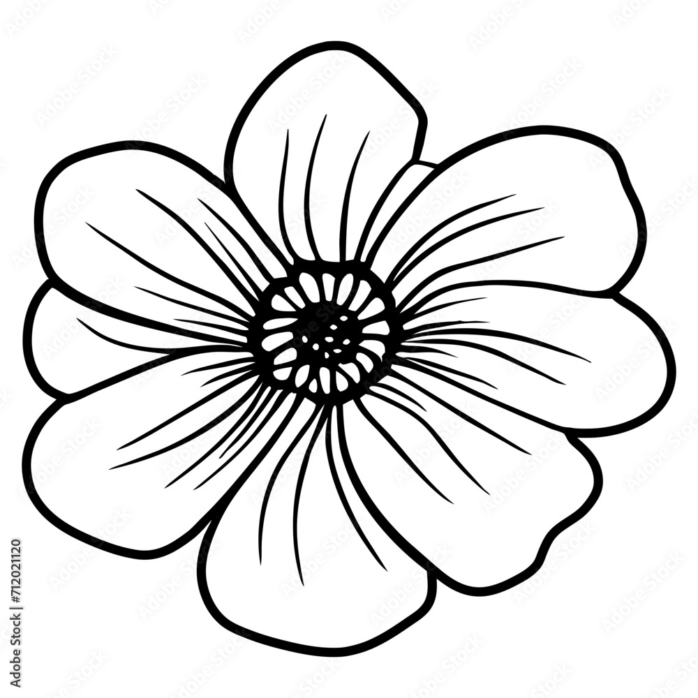 Hand drawn simple flower illustration