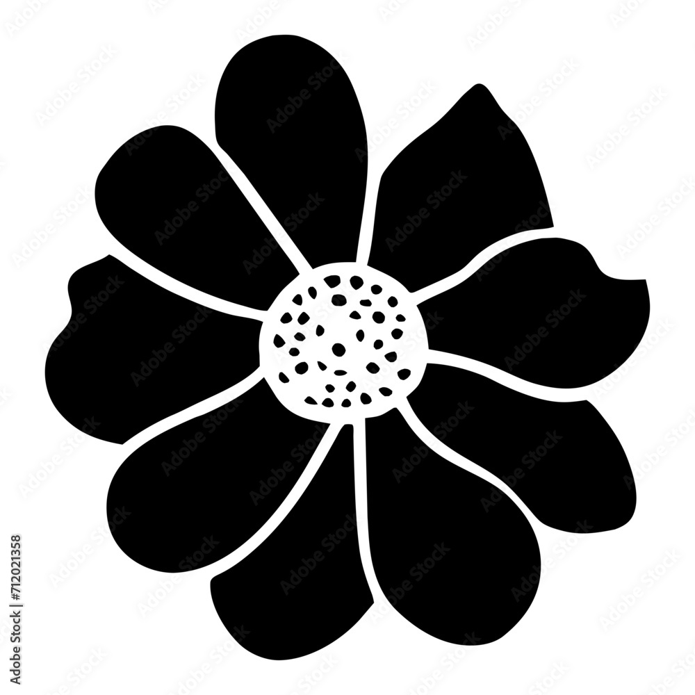 Hand drawn simple flower illustration Hand drawn simple flower illustration