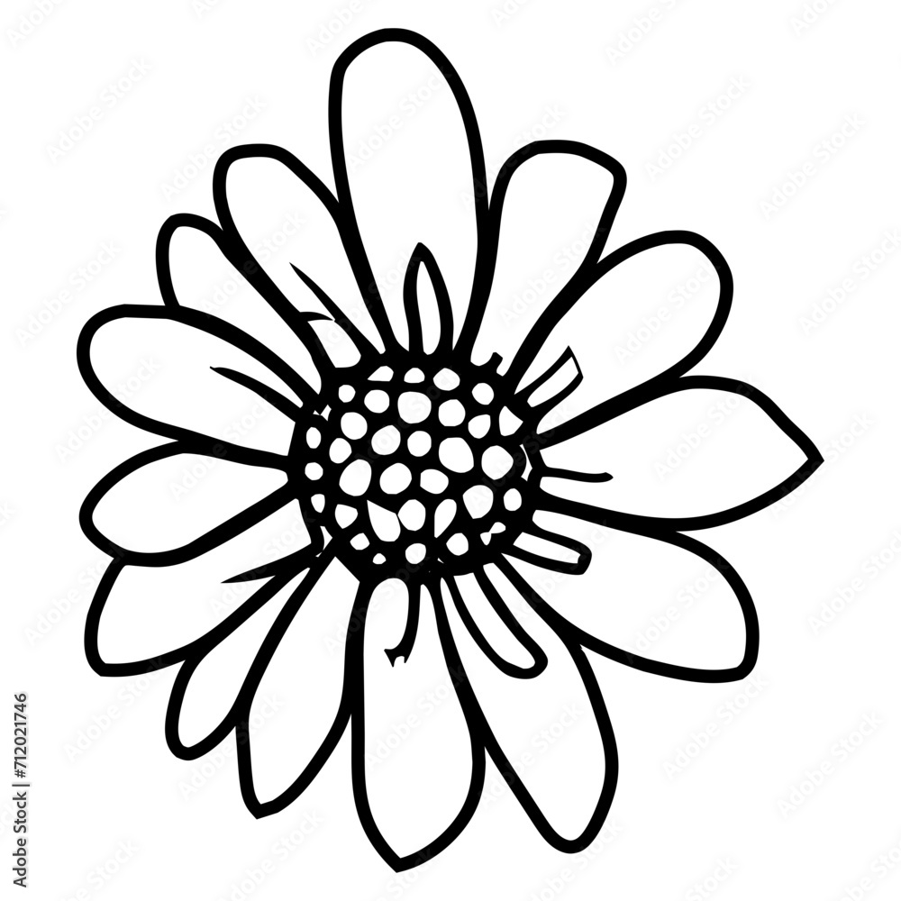 Hand drawn simple flower illustration Hand drawn simple flower illustration