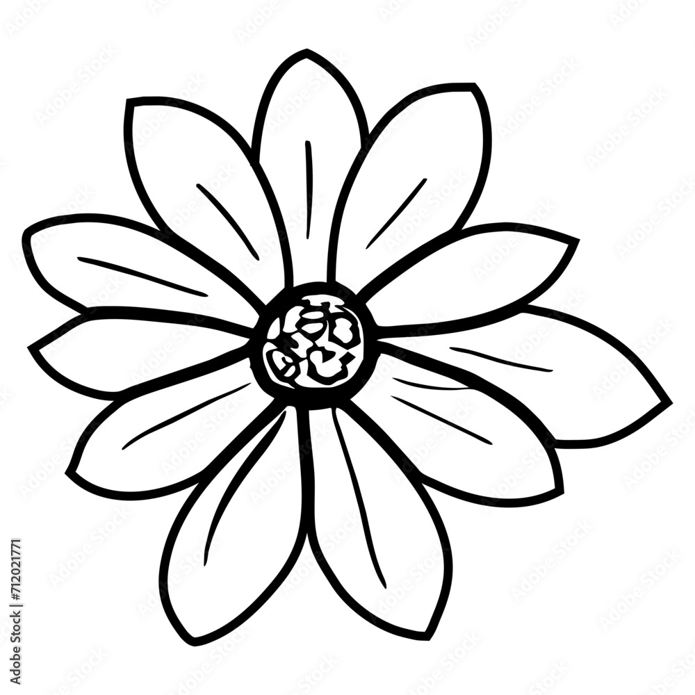 Hand drawn simple flower illustration Hand drawn simple flower illustration