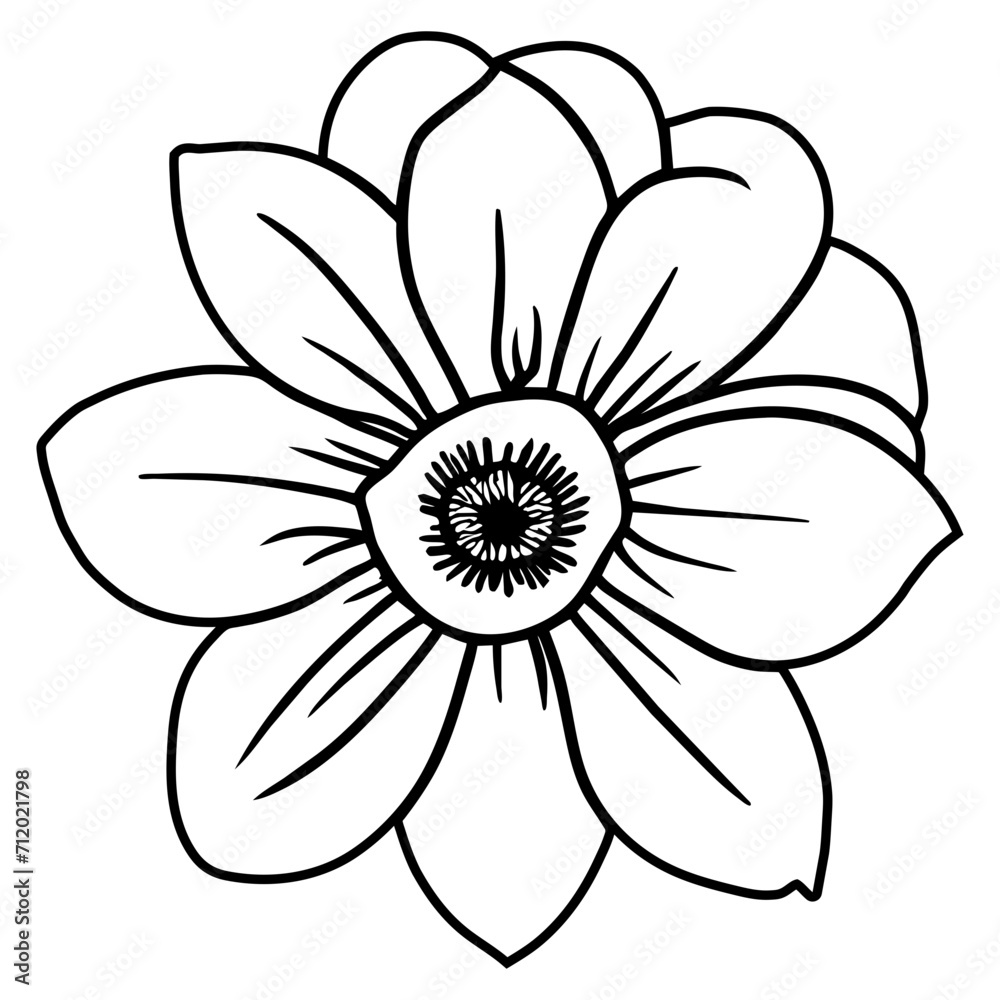 Hand drawn simple flower illustration Hand drawn simple flower illustration