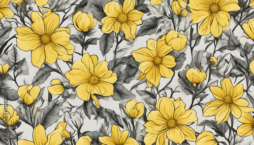 yellow flowers in white background