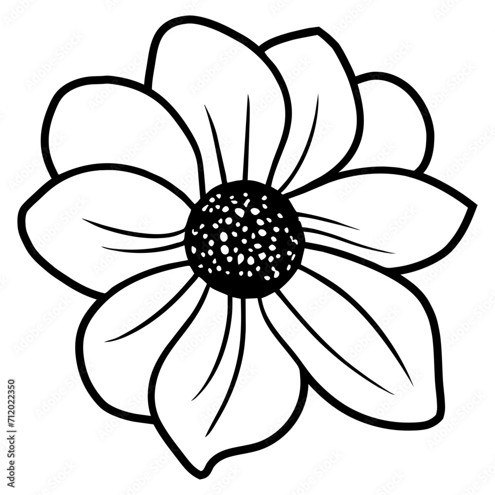 Hand drawn simple flower illustration Hand drawn simple flower illustration