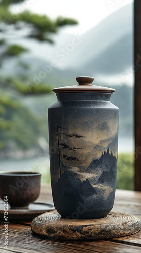 Traditional Oriental Tea Pottery Bottle  © ordinery idea