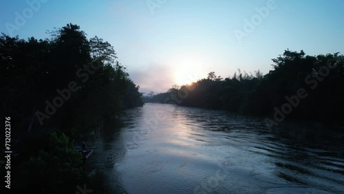 Rivers, forests, mountains, fog