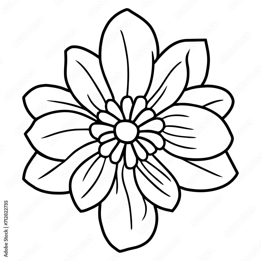 Hand drawn simple flower illustration Hand drawn simple flower illustration