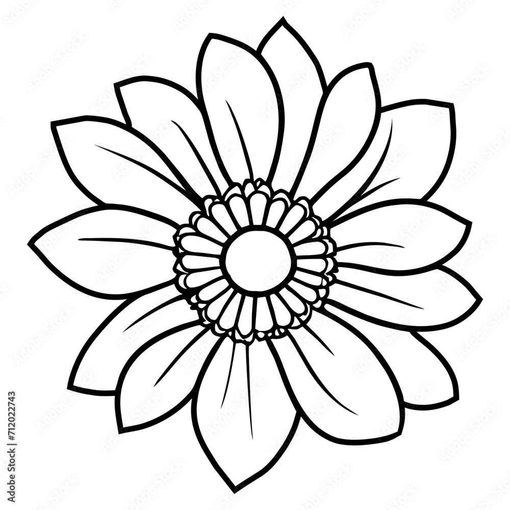 Hand drawn simple flower illustration