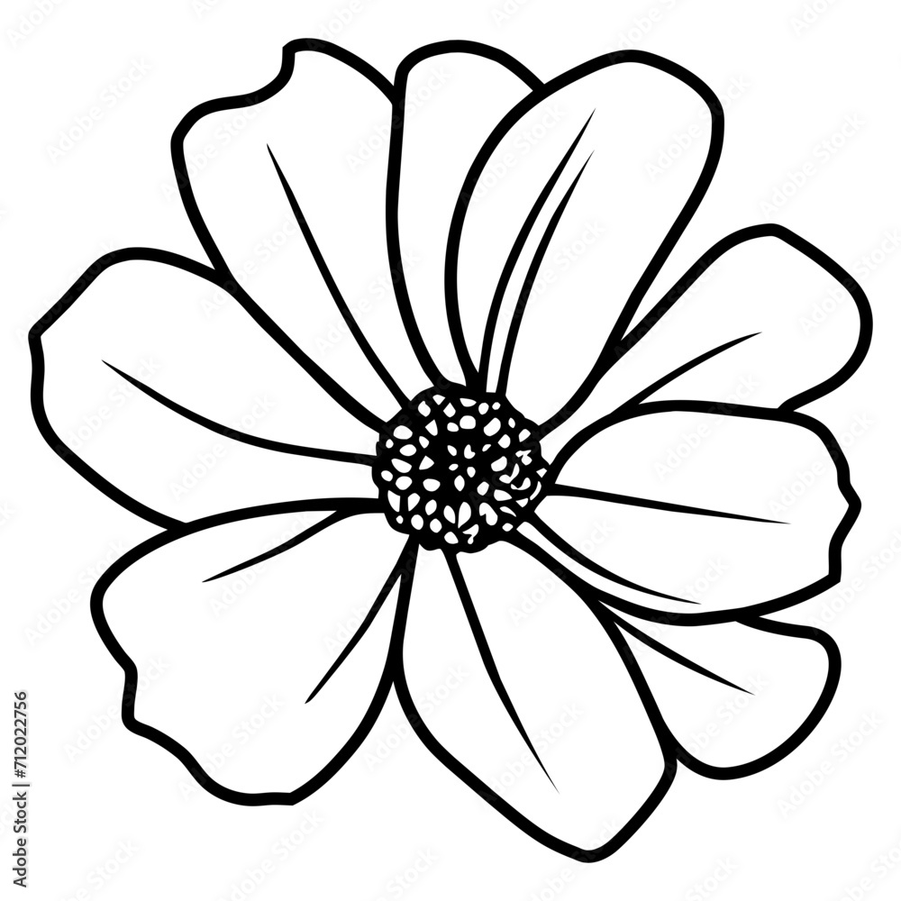 Hand drawn simple flower illustration Hand drawn simple flower illustration