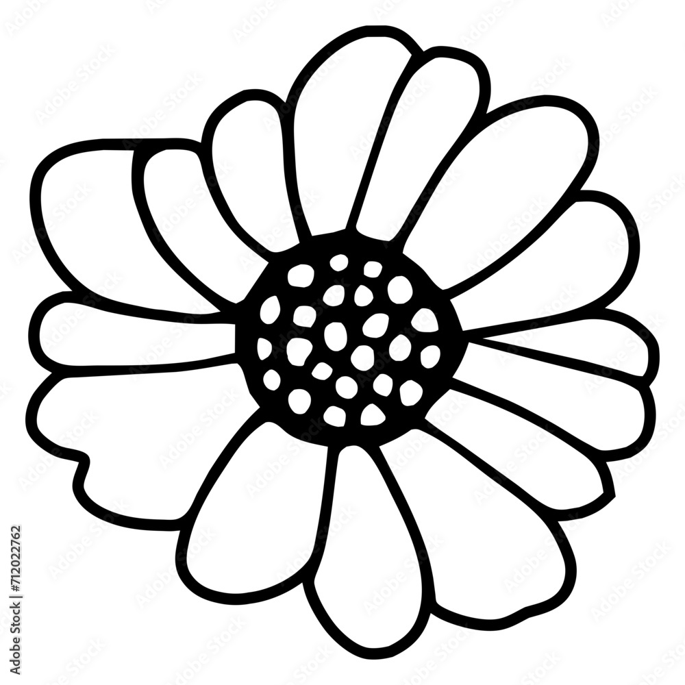 Hand drawn simple flower illustration Hand drawn simple flower illustration
