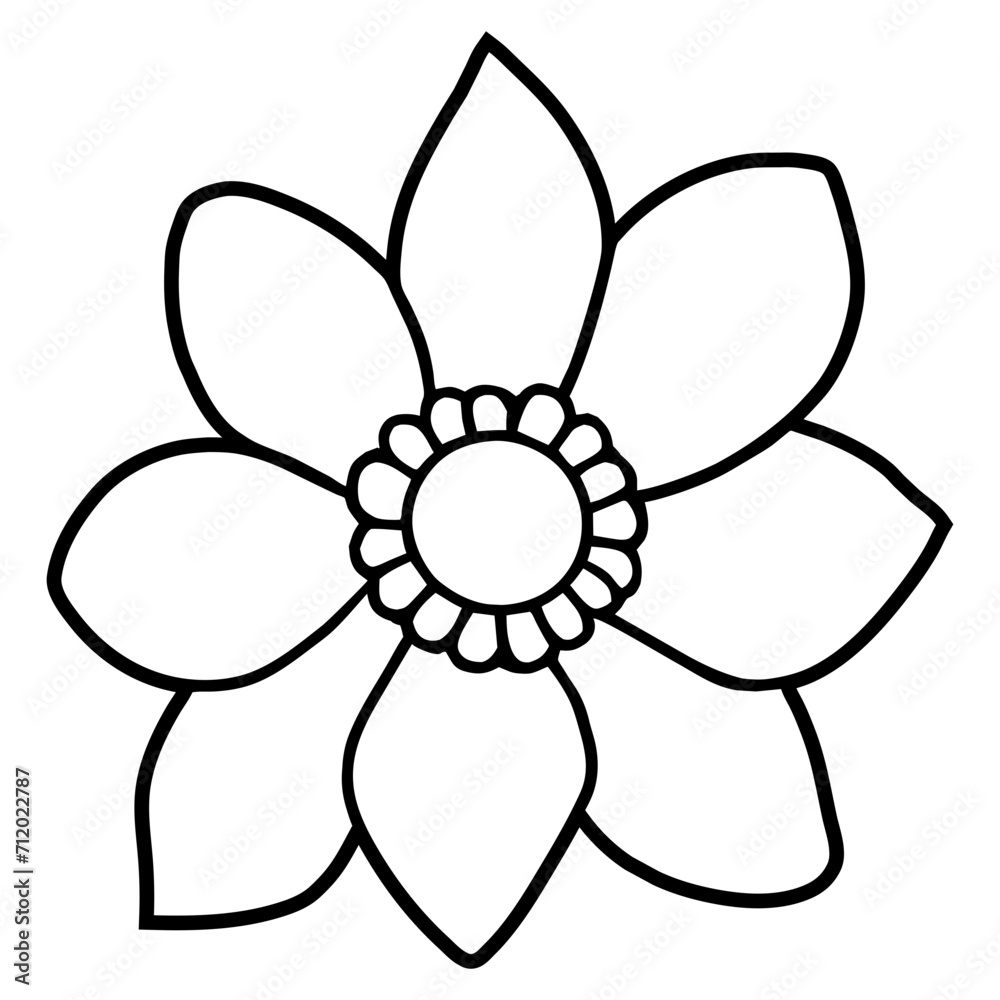 Hand drawn simple flower illustration Hand drawn simple flower illustration