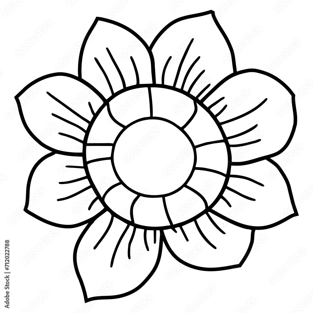 Hand drawn simple flower illustration Hand drawn simple flower illustration