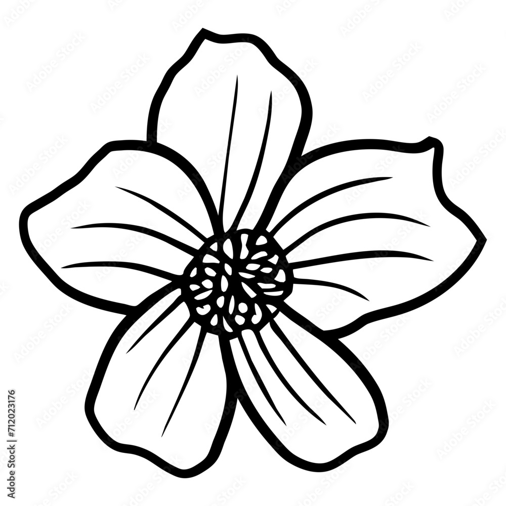 Hand drawn simple flower illustration