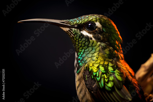 Explore the enchanting world of hummingbirds through this close-up shot, revealing the intricate details of their vibrant feathers and the magical allure of their hovering flight.