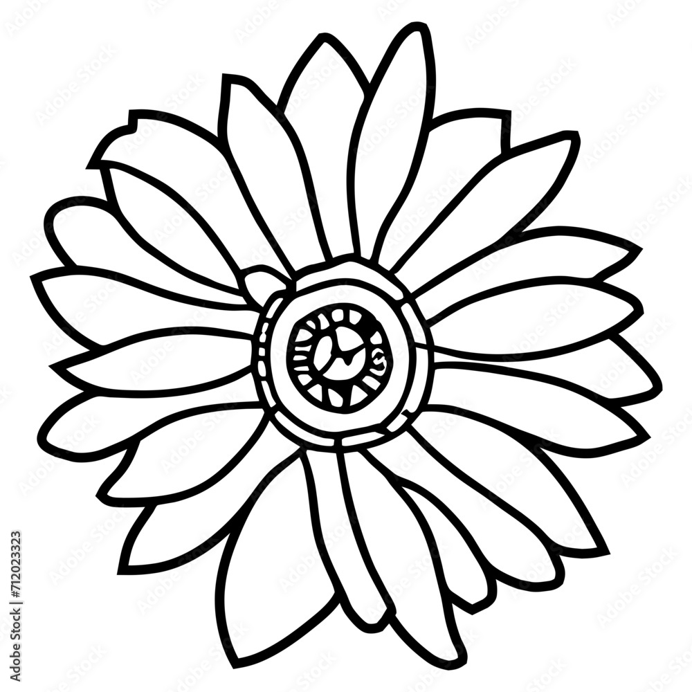 Hand drawn simple flower illustration Hand drawn simple flower illustration