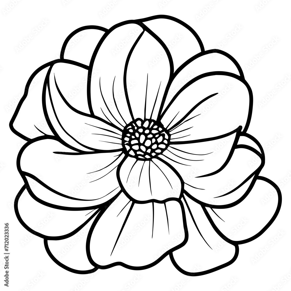 Hand drawn simple flower illustration Hand drawn simple flower illustration