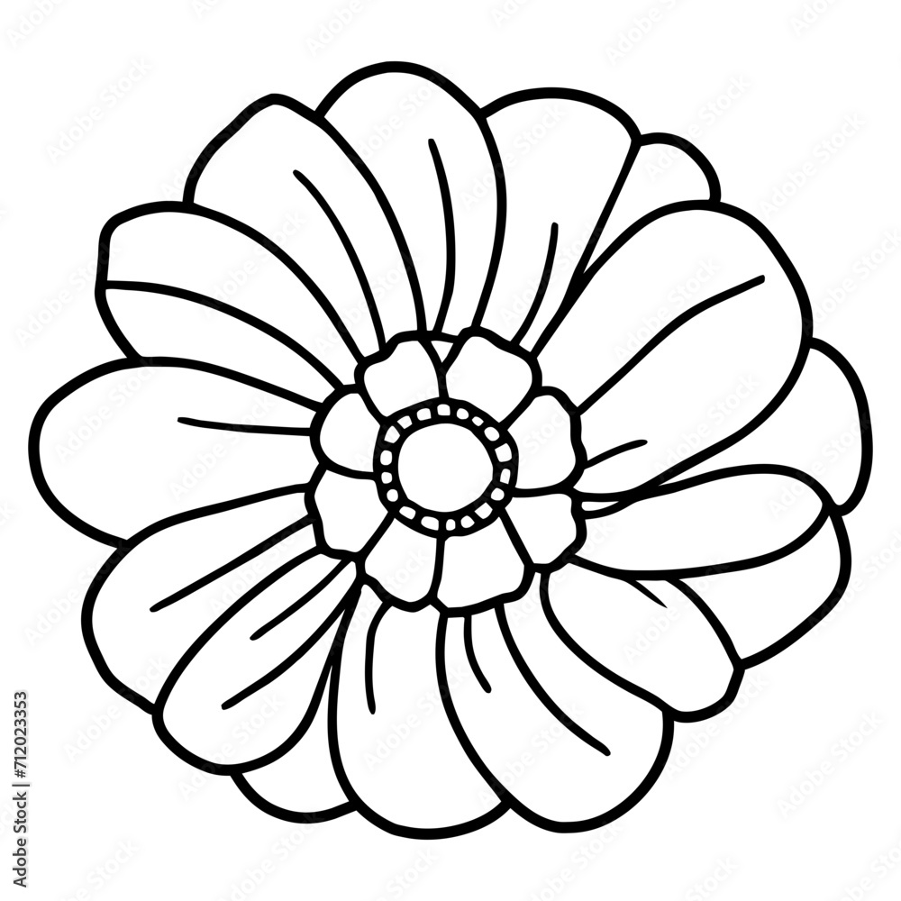 Hand drawn simple flower illustration Hand drawn simple flower illustration