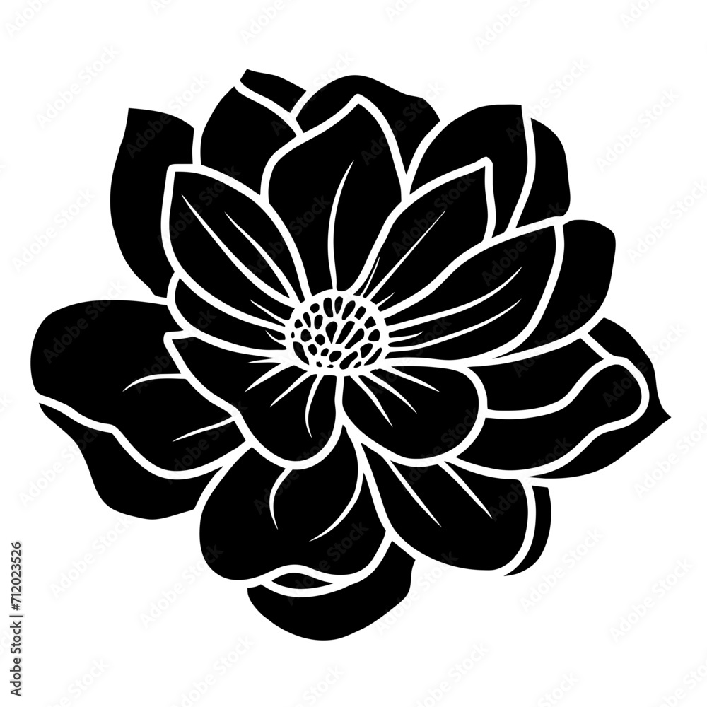 Hand drawn simple flower illustration