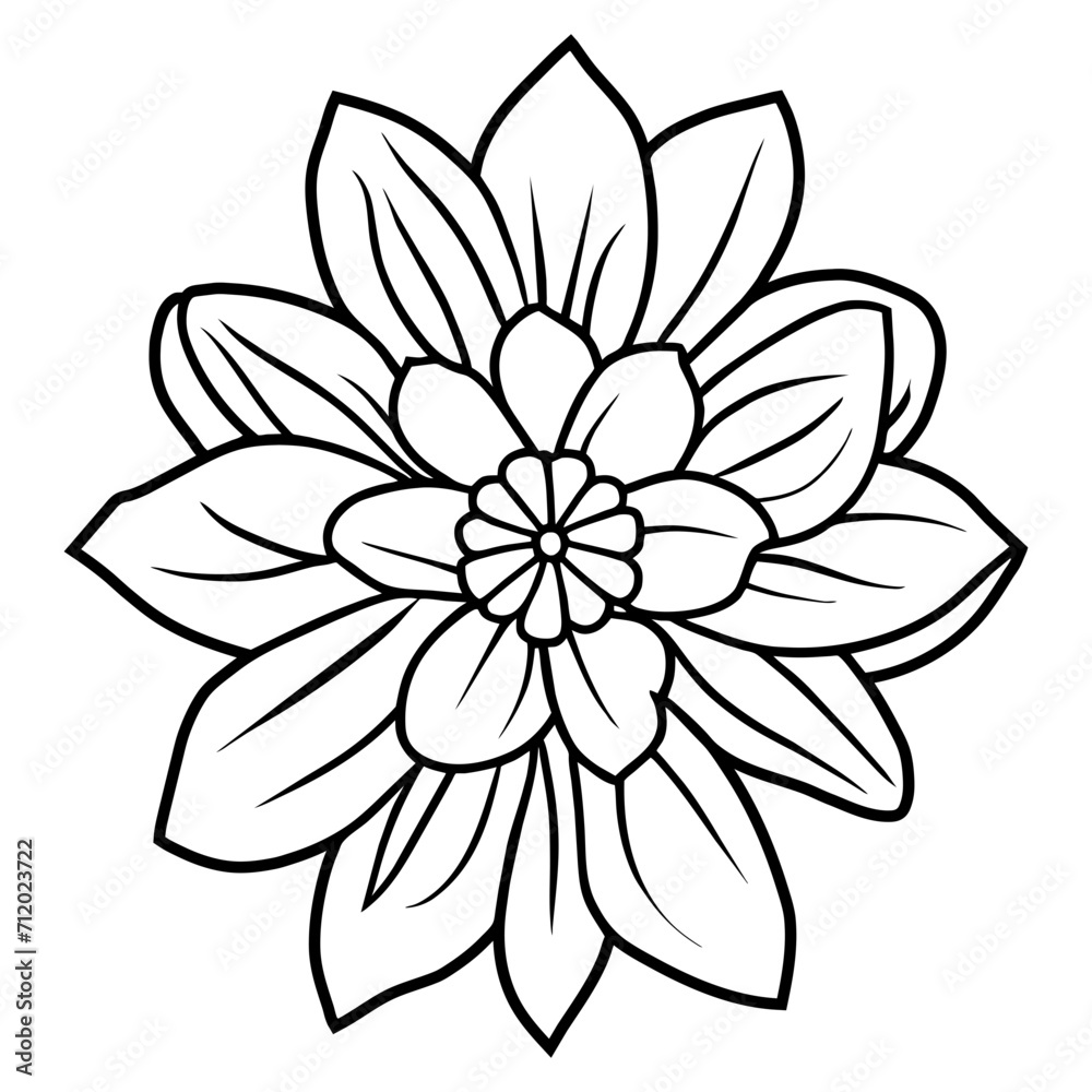 Fototapeta premium Hand drawn simple flower illustration