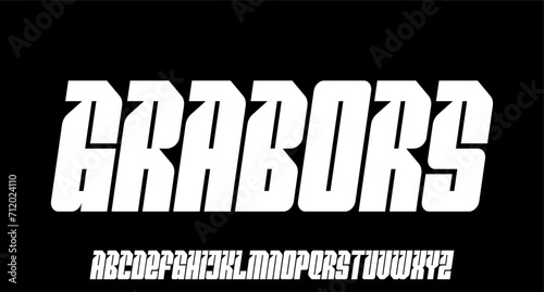  font combination between vintage and modern Japanese type style alphabet vector	
