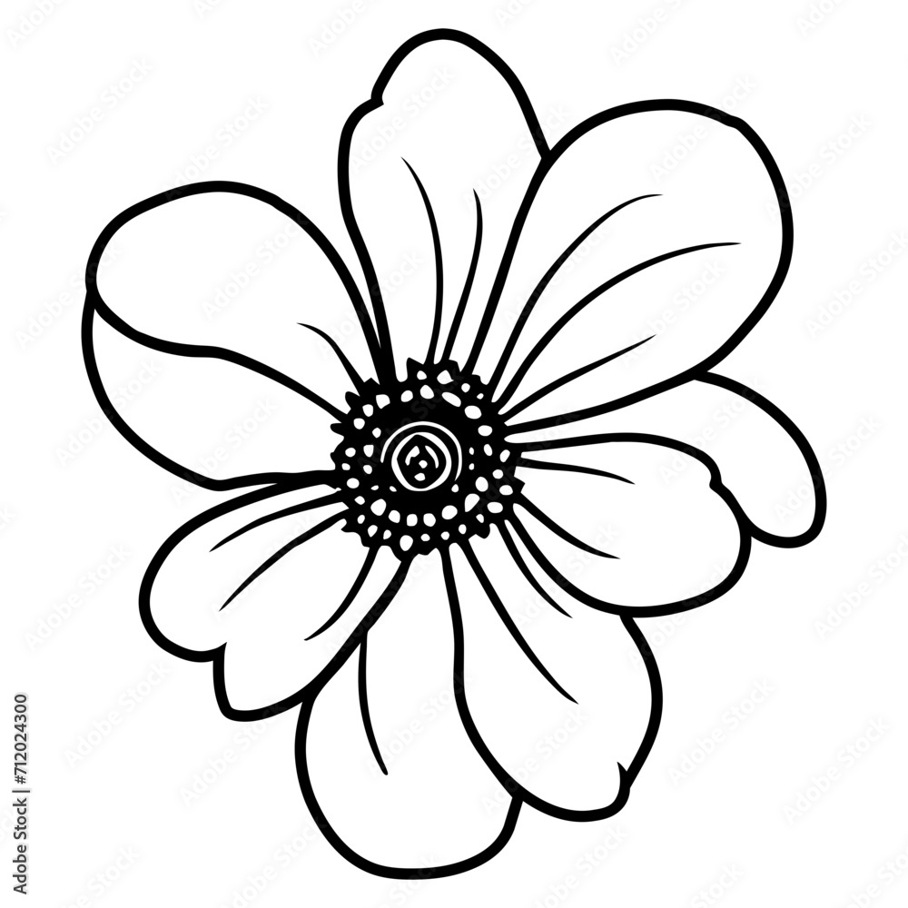 Hand drawn simple flower illustration Hand drawn simple flower illustration