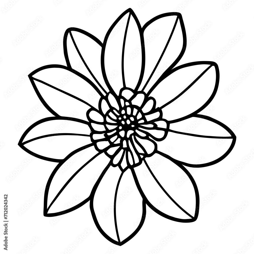 Hand drawn simple flower illustration Hand drawn simple flower illustration
