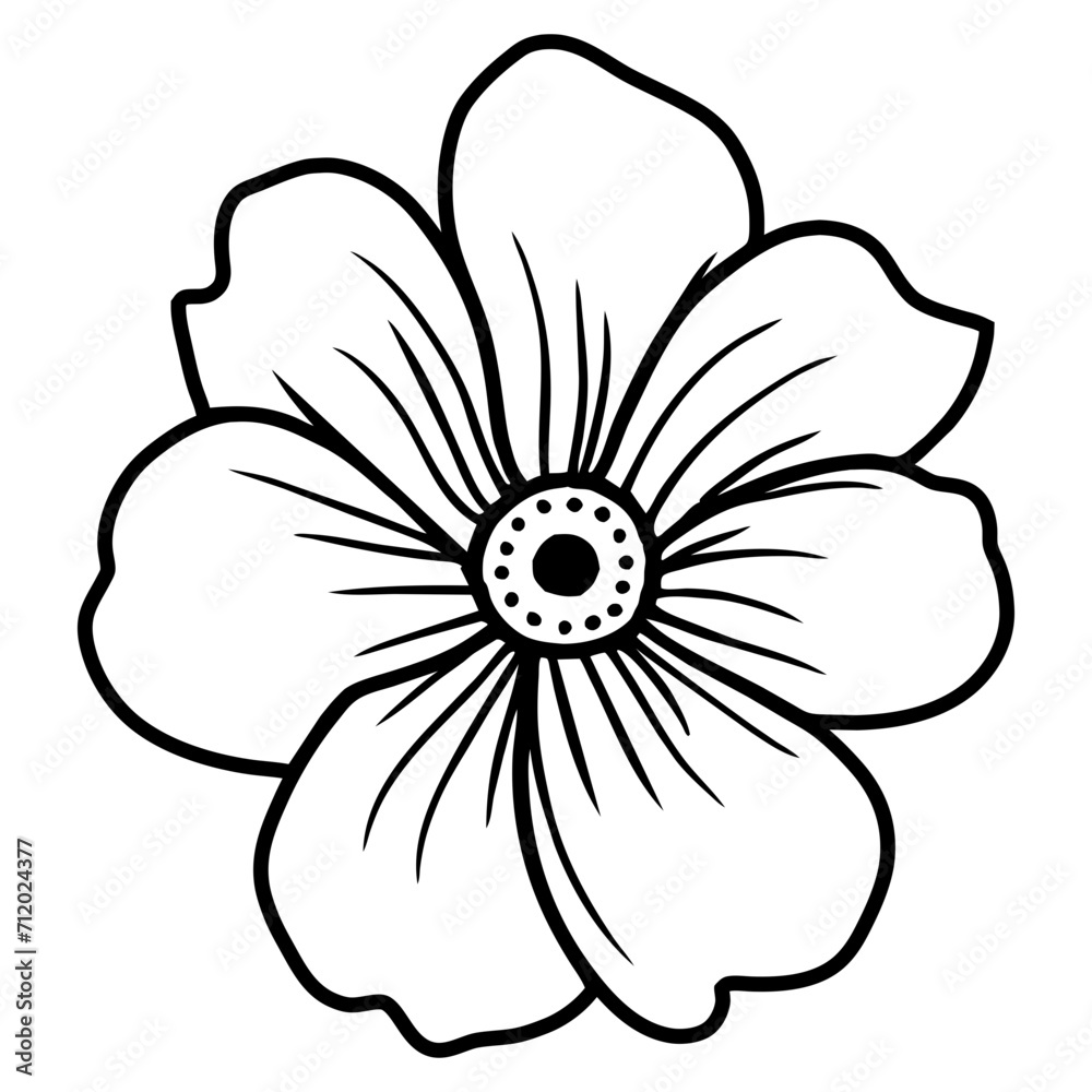 Hand drawn simple flower illustration Hand drawn simple flower illustration